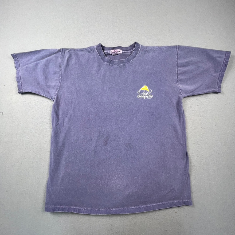M.J. Soffe The Salty Dog Cafe T-Shirt Mens L Purple Vintage 80s Hilton Head Tee